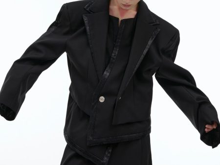 【CulturE】 Double Layered Irregular Jacket + Bottoms na1457 Online Sale