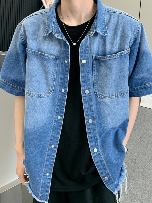 [ONELYC1NS] double pockets denim shirt  na1101 Online