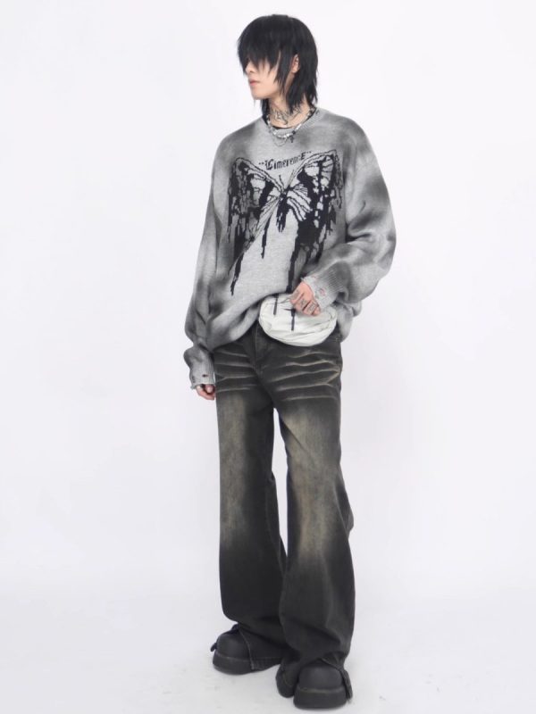 【Mz】broken holes sweater  na1474 Fashion