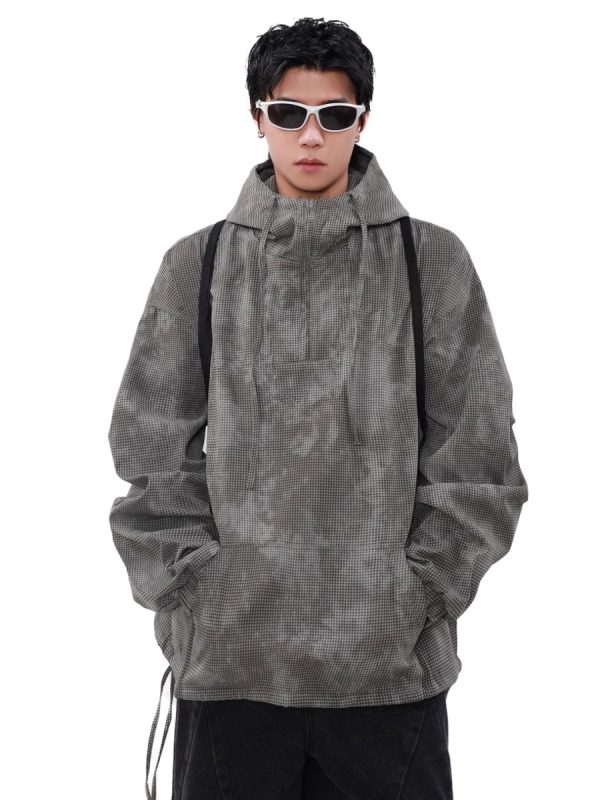 【MRNEARLY】high street half-zipper hooded  na1508 on Sale