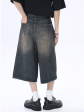 washed straight denim pants shorts NA626 Discount