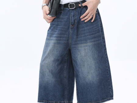 washed straight denim pants shorts NA626 Discount