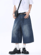 washed straight denim pants shorts NA626 Discount