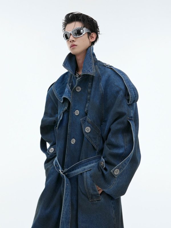 【CulturE】 vintage washed denim coat  na1455 Supply