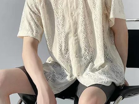 【HOHO】 lace fabric short-sleeved shirt  na1343 on Sale