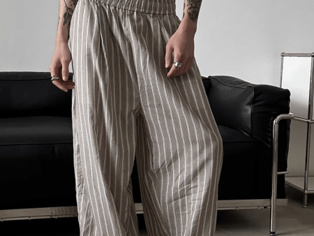 [GENESISBOY] striped cotton loose pants na1077 on Sale