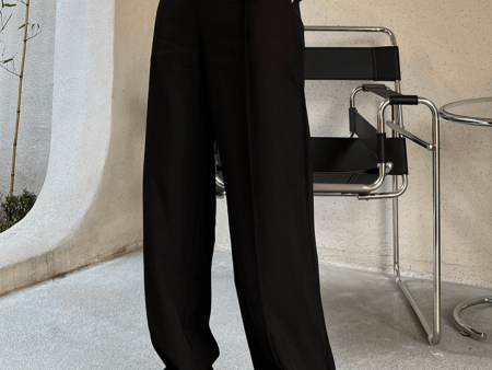 [EVERDANA] straight drape  texture trousers  NA190 Online Sale