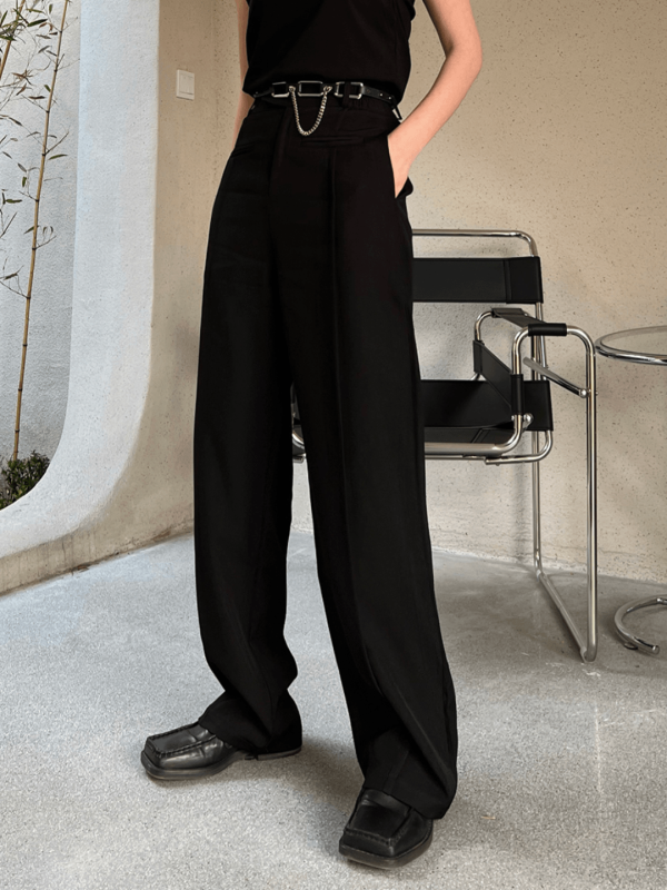 [EVERDANA] straight drape  texture trousers  NA190 Online Sale