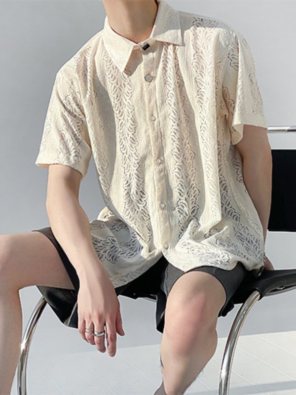 【HOHO】 lace fabric short-sleeved shirt  na1343 on Sale