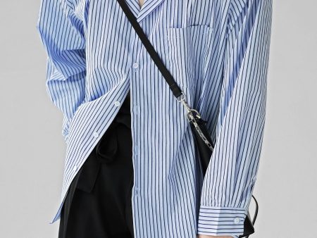 【HOHO】Striped Blue Loose Shirt na1351 Online Hot Sale