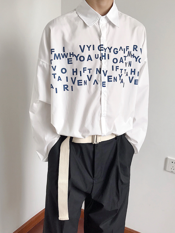 Korean design sense letters printed shirt na1164 Fashion